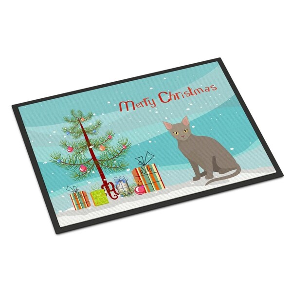 Carolines Treasures 18 x 27 in. Malayan Cat Merry Christmas Indoor or Outdoor Mat CK4775MAT - main